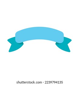 blue ribbon flat icon isolated