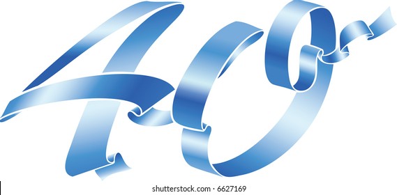 Blue ribbon formed the 40 number