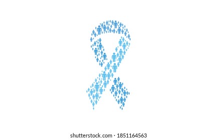 cinta azul formada por varios símbolos masculinos