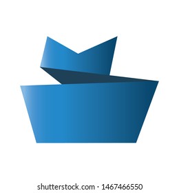 Blue ribbon with gradient. Decoration and celebration vector.