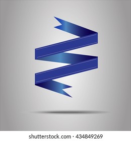  blue ribbon icon Vector Illustration