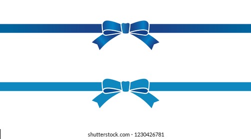 blue ribbon Illustration material set