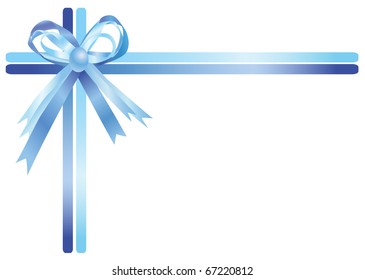 Blue ribbon isolated on a white background. Vector illustration.
