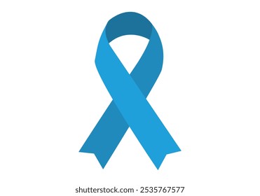 Blue ribbon on white background for diabetes