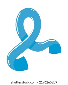 blue ribbon peace icon isolated