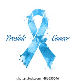 Blue Ribbon Prostate Cancer, Vector Illustration