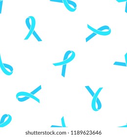 Blue ribbon seamless pattern . National prostate Cancer Awareness Month concept.