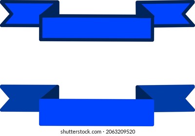 Blue Ribbon Set - Amazing vector illustration of a blue ribbon set suitable for design asset, website, mobile app, icon, sign, sticker, children book, and illustration in general - Vector Illustration