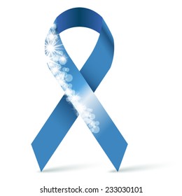 Blue ribbon with sparks