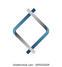 Blue Ribbon Square Vector Illustration. Perfect for logos, Infographics and other illustrations.