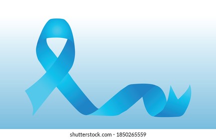 Blue Ribbon Symbol. Symbol For Diabetes Awareness Month And Prostate Cancer Awareness Month