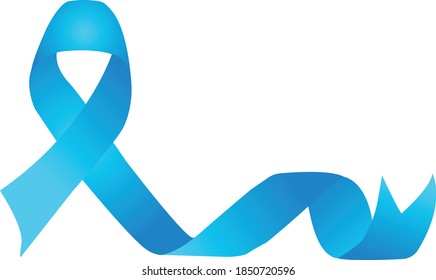 Blue Ribbon Symbol. Symbol For Diabetes Awareness Month And Prostate Cancer Awareness Month