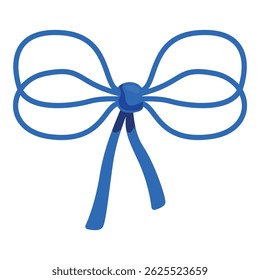 Blue ribbon tied in a bow, representing gift wrapping and decoration
