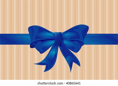 Blue ribbon. Vector.