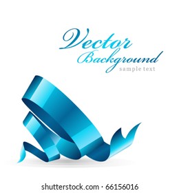 Blue ribbon vector background