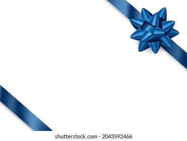 Blue ribbon vector illustration frame