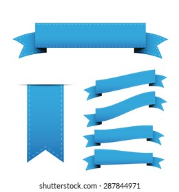 Blue Ribbon Vector Set