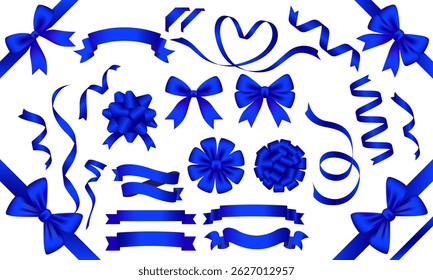 Blue Ribbons and Bows Vector Illustration Design