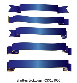 Blue ribbons collection vector