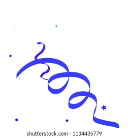 Blue ribbons confetti background. Fallen vector background. Blue geometric stars and ribbons explosion for invitation card. New year, christmas and birthday celebration template. Abstract background.