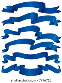 Blue ribbons set. Each ribbon is on separated layer.