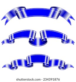 Blue ribbons set with a stripe for your design project. For your text