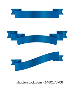 Blue ribbons set.Vector ribbon banners.