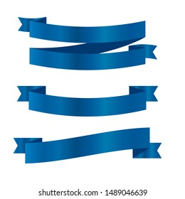 Blue Ribbons Banners Set Ribbons Vector Stock Vector (Royalty Free ...