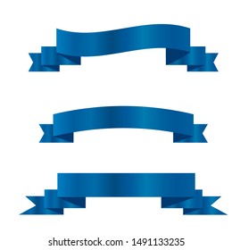 Blue ribbons set.Vector ribbon banners.
