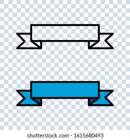 Blue ribbons set.Vector ribbon banners. Vector illustration