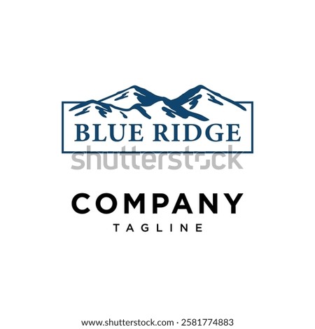 Blue Ridge Mountain Logo Icon VEctor.