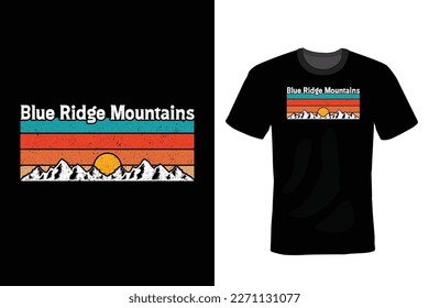 Blue Ridge Mountains, Mountain T shirt design, vintage, typography