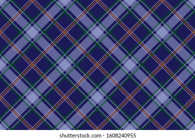 Blue Ridge Tartan. Seamless rectangle pattern for fabric, kilts, skirts, plaids. Diagonal cell