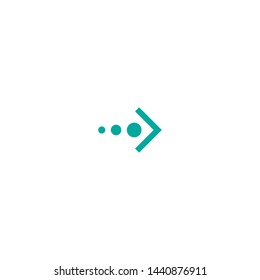 blue right  arrow and three dots icon. Isolated on white. Continue icon.  Next sign. look directory