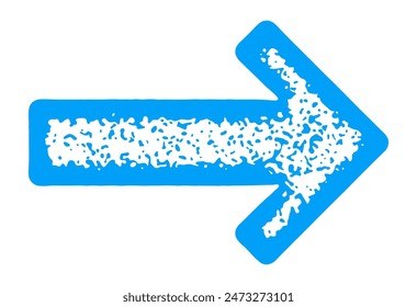 A blue rightward arrow with intricate textured patterns, ideal for various design projects, vector illustration.