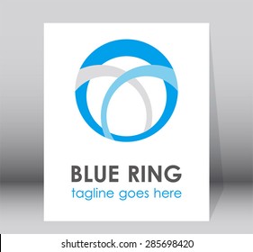 Blue ring element logo design vector shape symbol icon for business