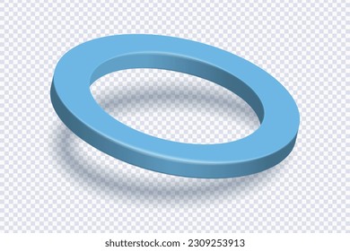 Logo del anillo azul. Elemento de diseño moderno en forma de tórax 3d aislado sobre transparente. Ilustración vectorial para empresas, presentación de concepto de marketing, diseño para nuevos boletines de productos, banners web