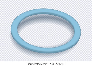 Blue ring logo. Modern design element in shape of 3d torus on transparent. Diabetes concept. Vector illustration for business, marketing concept presentation, design for new product newsletters