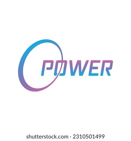 blue ring power logo. orange-red power logo