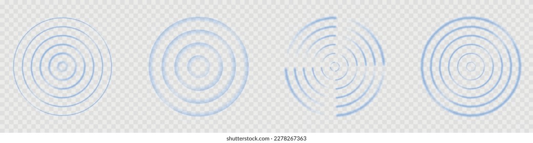 Blue Rings klingt Welle und Linie in einem Kreis. Tippen Sie auf Symbol. Funksignal-Hintergrund. Abstrakte Geschwindigkeitsbewegung für Ihr Design in Vektorgrafik