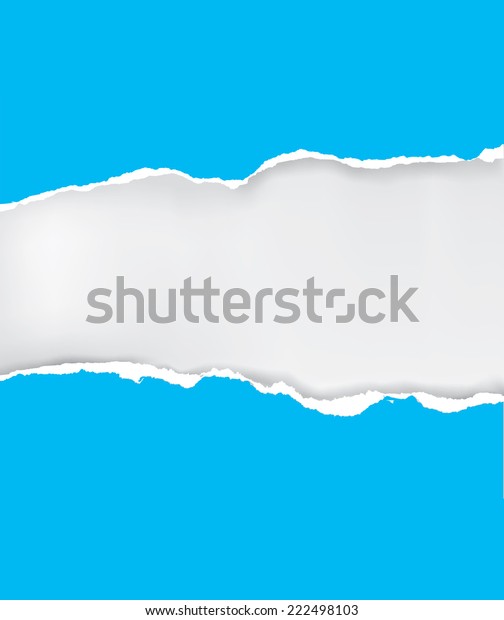 Blue ripped paper. Vector\
illustration of blue ripped paper with place for your image or\
text. 