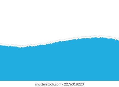Blue Ripped Torn Paper On Transparent Background. Frame. Vector Illustration