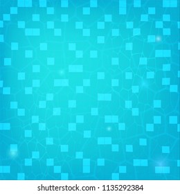 Blue ripped water, top view. Texture of water in swimming pool, flat lay view. Reflexion on the water surface. Vector template for events, posters, cover