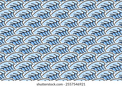 blue ripple ocean waves seamless pattern on background for marine and nautical decorative, merchandise.  sea waves vector seamless pattern background. seamless pattern of water waves background