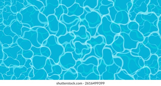Blue ripple water background. Water surface with ripples and sun glare. Water texture background. Summer abstract vector banner