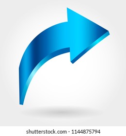 Blue rising arrow. Growing business concept.