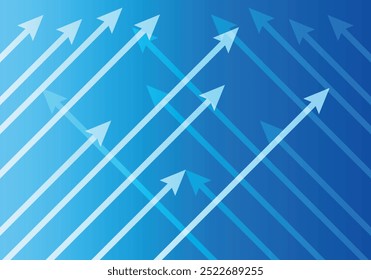 Blauer aufsteigender Pfeile Hintergrund auf blauem Farbverlauf-Hintergrund