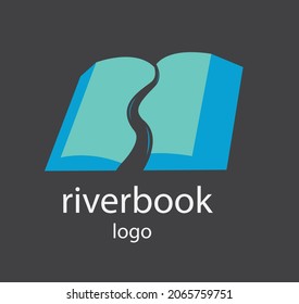 logo del icono del libro de río azul