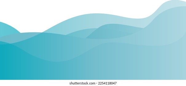 Blue river ocean water wave fluid. Vector background. Waves abstract illustration. Wave blue background vector wallpaper. 
