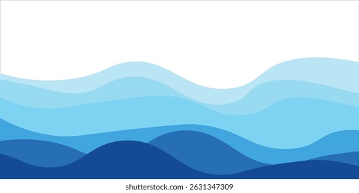 Blue river ocean water wave fluid layer Vector background curve zigzag ilustración abstracta